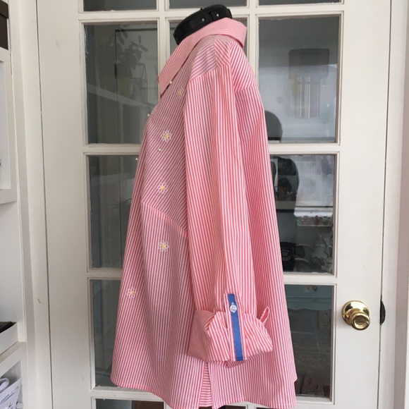 3 for $25 - Rafaella Stripe Embellished Cotton Shirt - Picture 7 of 11